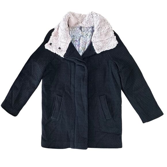 Mob Wife Old Money VINTAGE Women’s Size 40 Wool Blend Faux Fur Mid Length Jacket - Picture 1 of 16